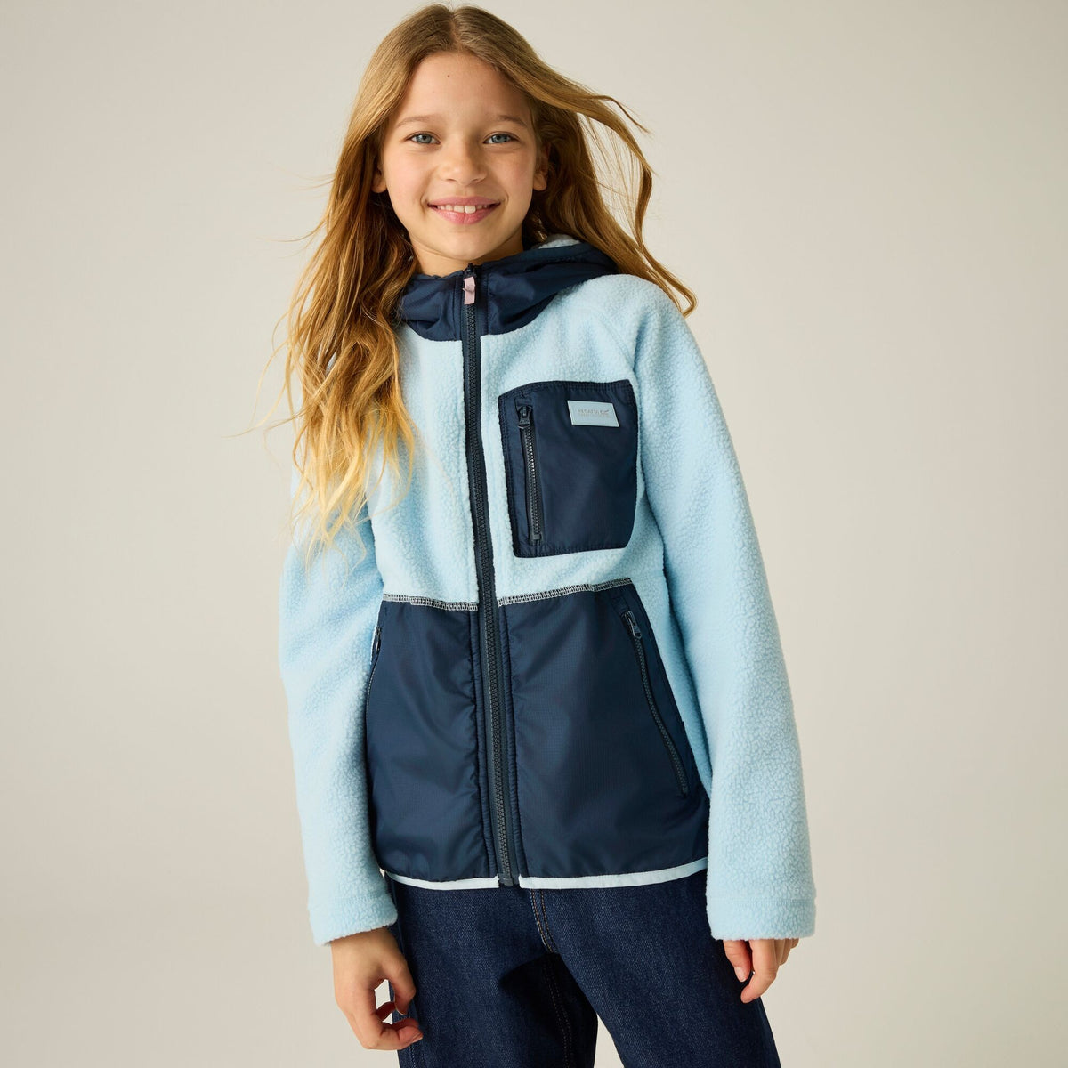 Skyway-Navy - Close up - Regatta Childrens-Kids Munro Hybrid Jacket