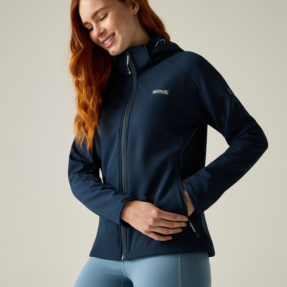 Navy - Close up - Regatta Womens-Ladies Deyana Softshell Jacket