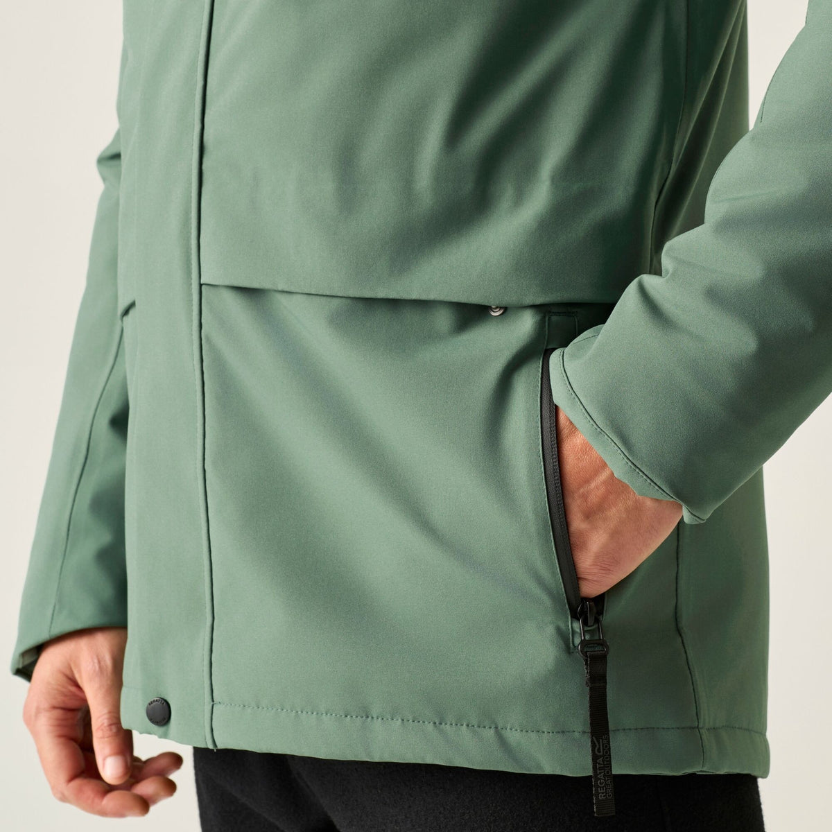 Dark Forest Green - Close up - Regatta Mens Baylon Waterproof Insulated Jacket
