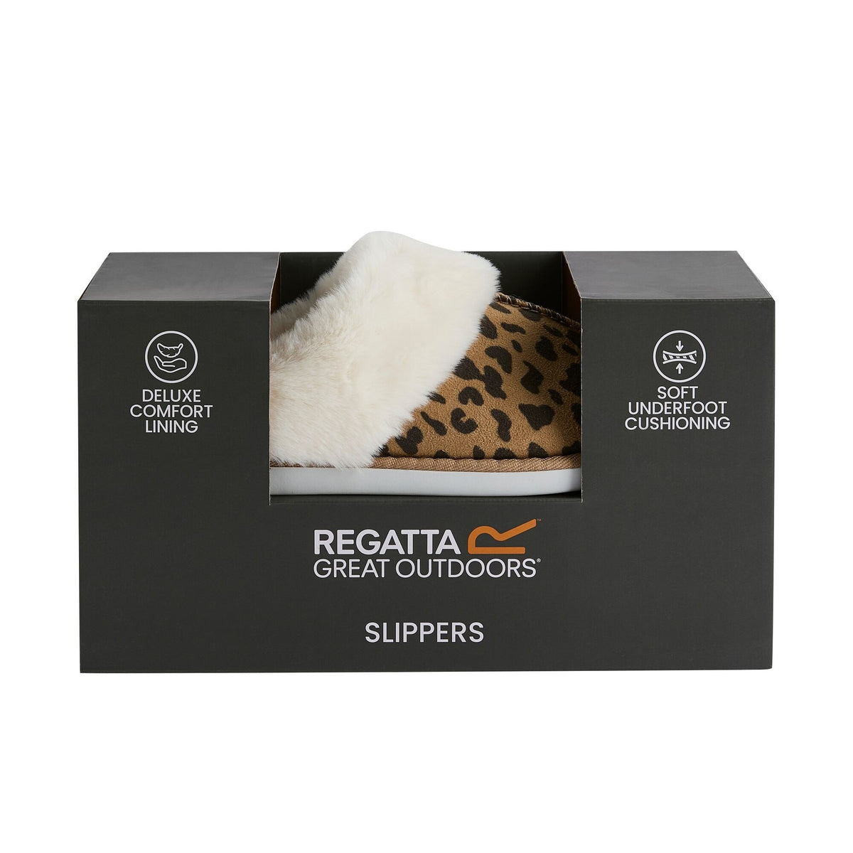 Leopard - Close up - Regatta Womens-Ladies Tulsy Leopard Print Slippers