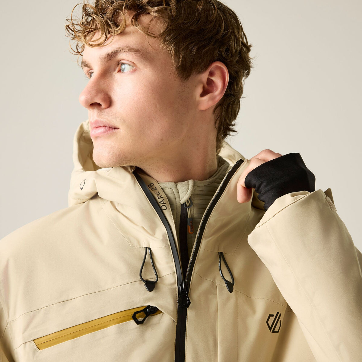 White Pepper - Close up - Dare 2B Mens Affinity Ski Jacket