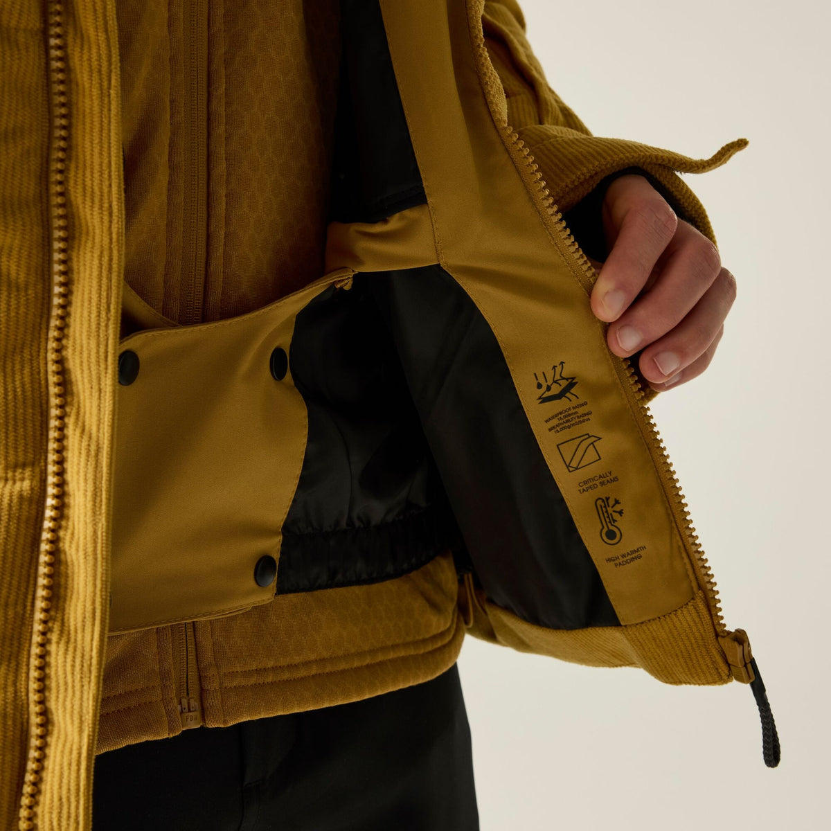 Wood Brown - Close up - Regatta Mens Corded Ski Jacket