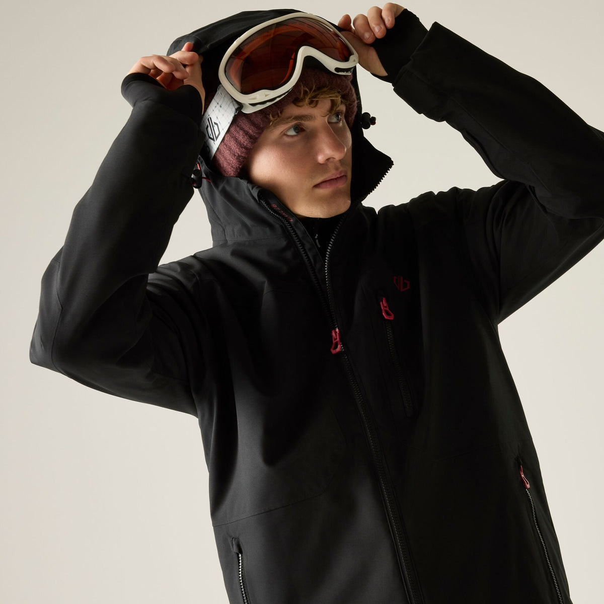 Black - Close up - Dare 2B Mens Eagle IV Ski Jacket
