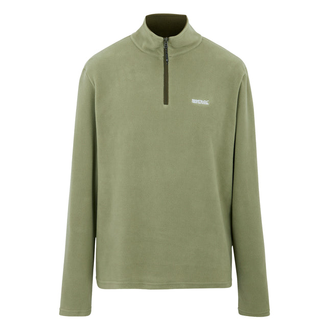 Oil Green - Front - Regatta Great Outdoors Mens Thompson Half Zip Fleece Top