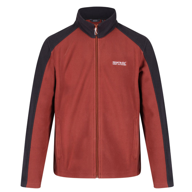 Sahara-Ash - Front - Regatta Great Outdoors Mens Hedman II Two Tone Full Zip Fleece Jacket
