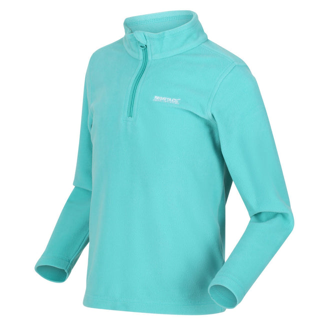 Turquoise - Pack Shot - Regatta Great Outdoors Childrens-Kids Hot Shot II Half Zip Fleece Top
