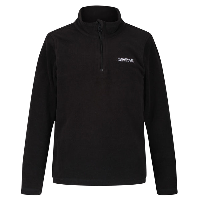 Black-Black - Front - Regatta Great Outdoors Childrens-Kids Hot Shot II Half Zip Fleece Top