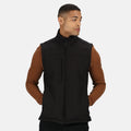 All Black - Lifestyle - Regatta Mens Flux Softshell Bodywarmer - Sleeveless Jacket Water Repellent And Wind Resistant