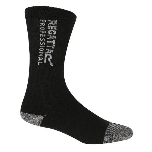 Black - Front - Regatta Hardwear Mens Workwear Socks (Pack Of 3)