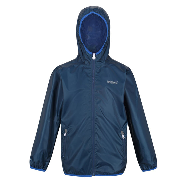 Moonlight Denim - Front - Regatta Great Outdoors Childrens-Kids Lever II Packaway Rain Jacket