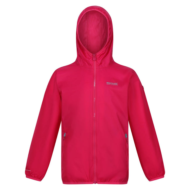 Pink Potion - Front - Regatta Great Outdoors Childrens-Kids Lever II Packaway Rain Jacket