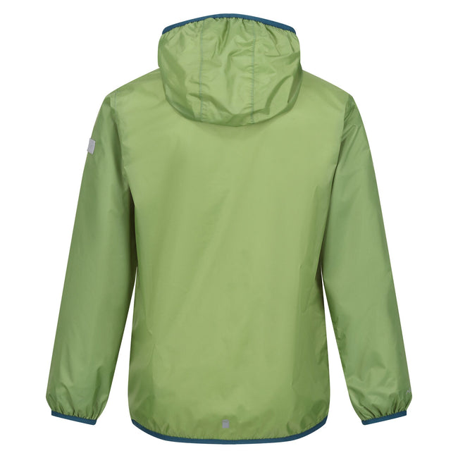 Piquant Green - Back - Regatta Great Outdoors Childrens-Kids Lever II Packaway Rain Jacket