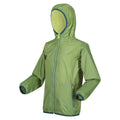 Piquant Green - Side - Regatta Great Outdoors Childrens-Kids Lever II Packaway Rain Jacket