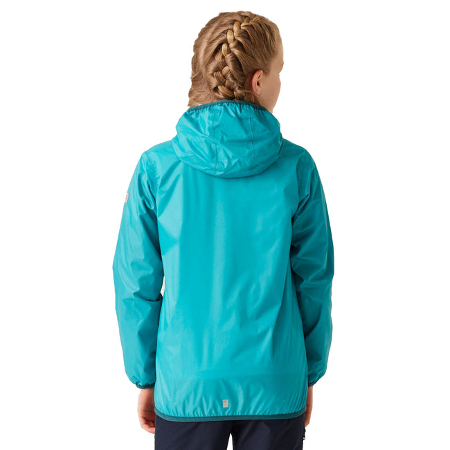 Tahoe Blue - Back - Regatta Great Outdoors Childrens-Kids Lever II Packaway Rain Jacket