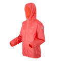 Peach Bloom - Side - Regatta Great Outdoors Childrens-Kids Lever II Packaway Rain Jacket