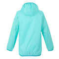 Aruba Blue-Exotic Plume - Back - Regatta Great Outdoors Childrens-Kids Lever II Packaway Rain Jacket
