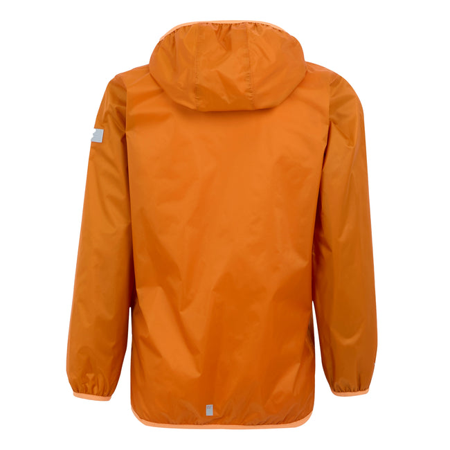 Fox-Bright Marigold - Back - Regatta Great Outdoors Childrens-Kids Lever II Packaway Rain Jacket