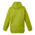 Grenoble Green-Wild Lime - Back - Regatta Great Outdoors Childrens-Kids Lever II Packaway Rain Jacket