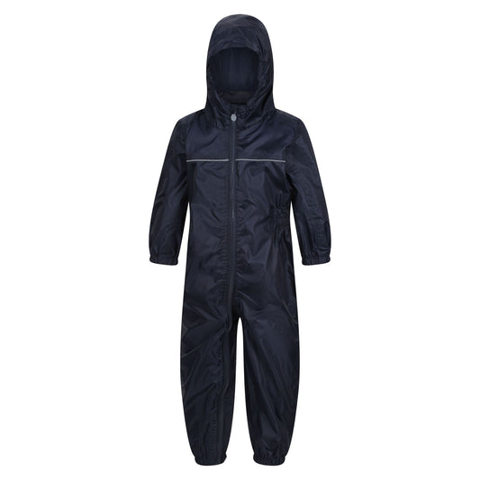 Navy - Front - Regatta Professional Baby-Kids Paddle All In One Rain Suit