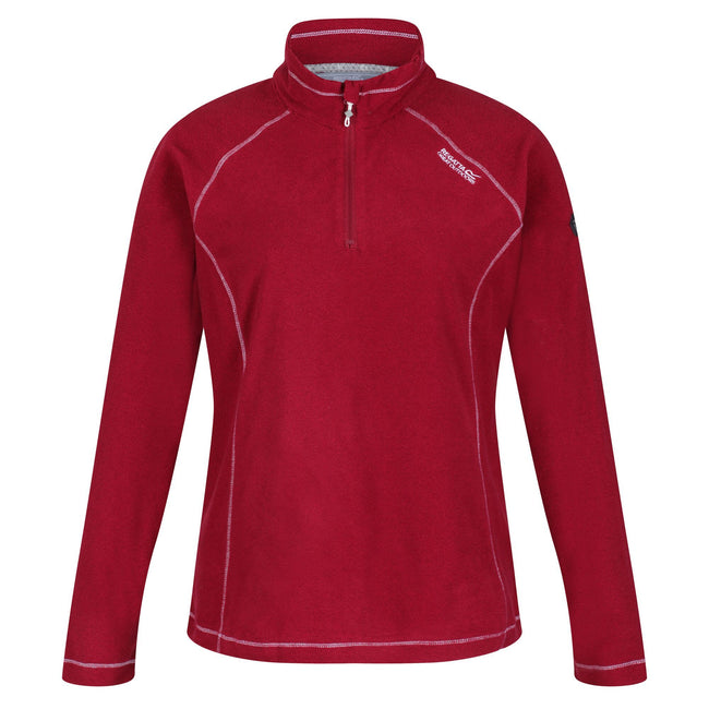 Beetroot Red-Fig - Front - Regatta Great Outdoors Womens-Ladies Montes Half Zip Fleece Top
