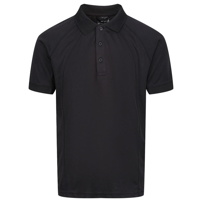 Black - Front - Regatta Professional Mens Coolweave Short Sleeve Polo Shirt