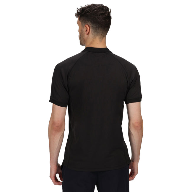 Black - Lifestyle - Regatta Professional Mens Coolweave Short Sleeve Polo Shirt