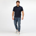 Navy - Side - Regatta Professional Mens Coolweave Short Sleeve Polo Shirt