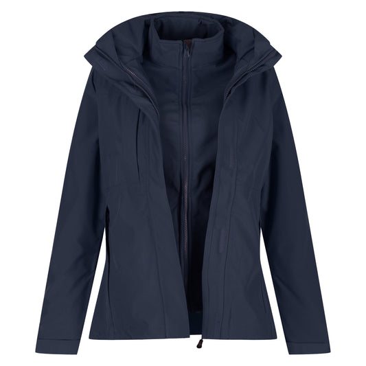 Navy - Front - Regatta Professional Womens-Ladies Kingsley 3-in-1 Waterproof Jacket