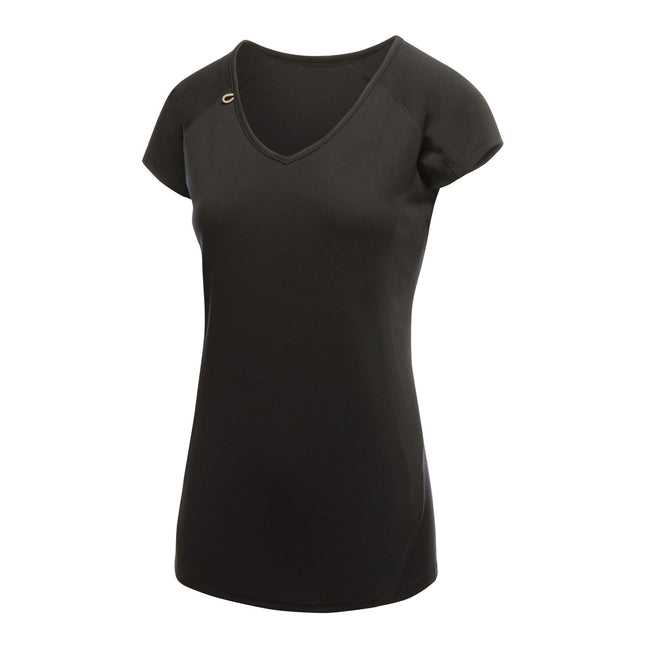 Black-Black - Front - Regatta Activewear Womens Beijing Short Sleeve T-Shirt