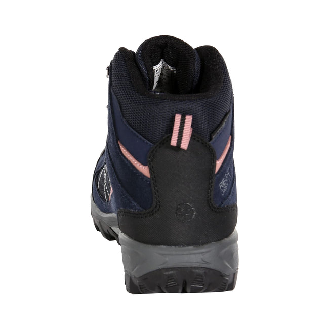 Navy-Ash Rose - Back - Regatta Great Outdoors Womens-Ladies Lady Clydebank Waterproof Hiking Boots