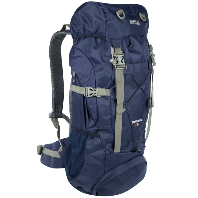 Navy - Back - Regatta Great Outdoors Survivor III 65 Litre Rucksack