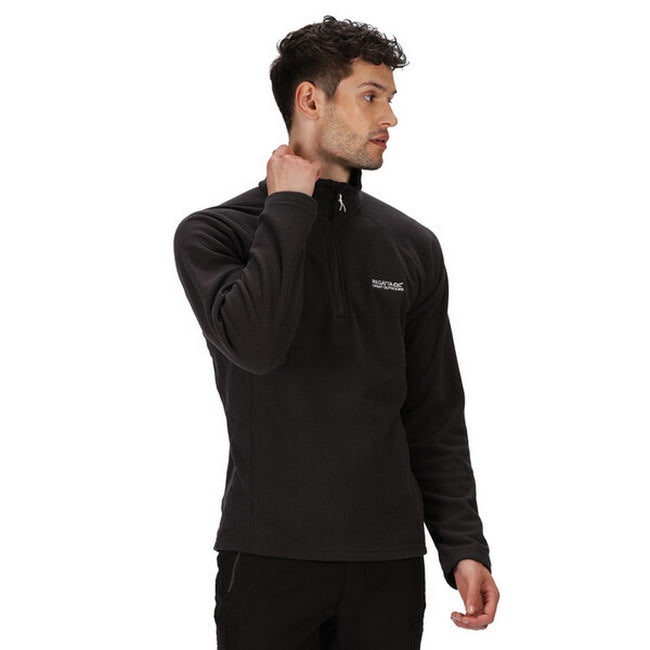 Ash - Back - Regatta Great Outdoors Mens Kenger Half Zip Honeycomb Fleece