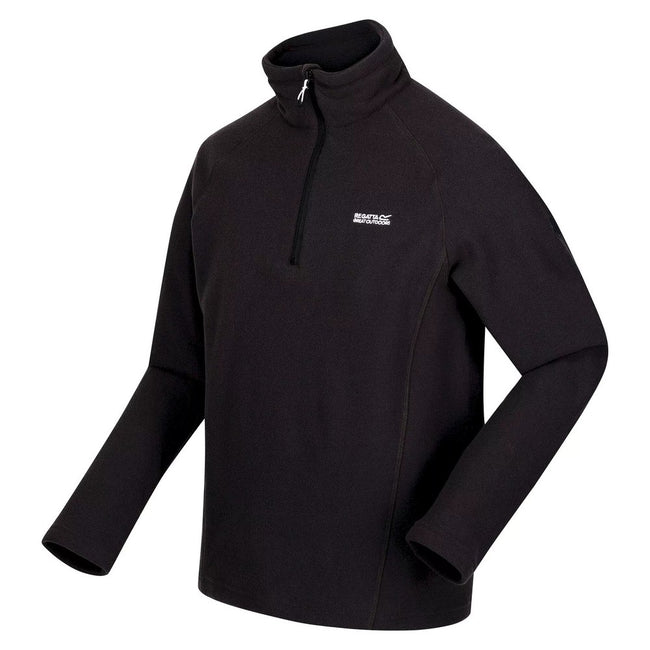 Black - Side - Regatta Great Outdoors Mens Kenger Half Zip Honeycomb Fleece