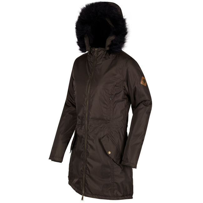 Dark Khaki - Front - Regatta Great Outdoors Womens-Ladies Lucetta Breathable Waterproof Insulated Parka Jacket