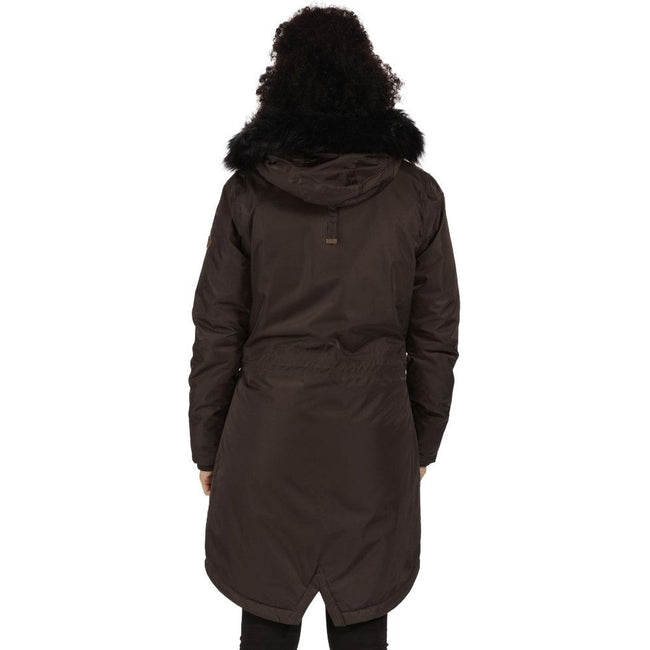 Dark Khaki - Side - Regatta Great Outdoors Womens-Ladies Lucetta Breathable Waterproof Insulated Parka Jacket