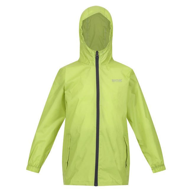 Green Algae - Front - Regatta Great Outdoors Childrens-Kids Pack It Jacket III Waterproof Packaway Black