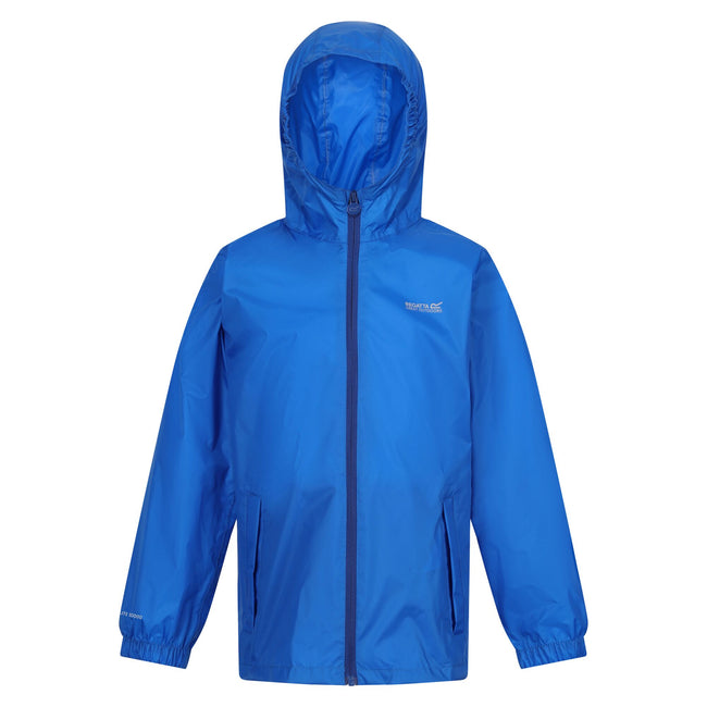 Oxford Blue-New Royal - Front - Regatta Great Outdoors Childrens-Kids Pack It Jacket III Waterproof Packaway Black