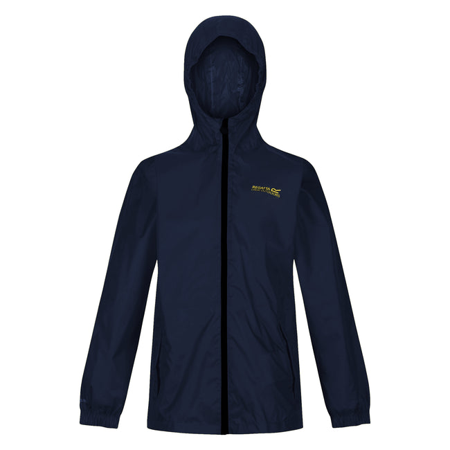 Midnight - Front - Regatta Great Outdoors Childrens-Kids Pack It Jacket III Waterproof Packaway Black