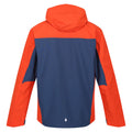 Admiral Blue-Rusty Orange - Back - Regatta Mens Birchdale Waterproof Hooded Jacket