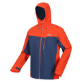 Admiral Blue-Rusty Orange - Side - Regatta Mens Birchdale Waterproof Hooded Jacket