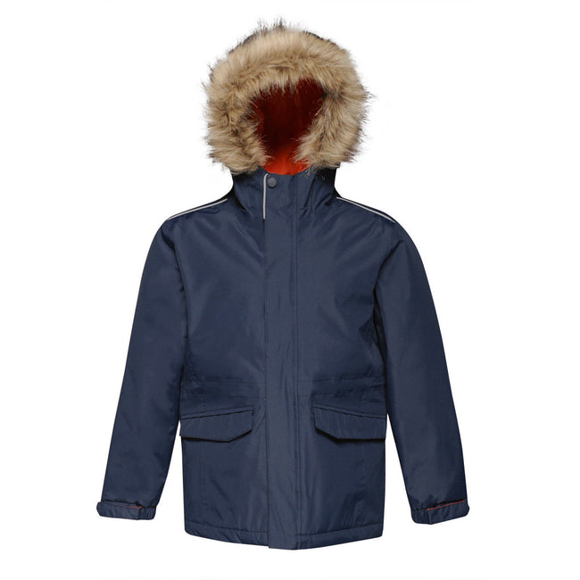 Navy - Side - Regatta Childrens Cadet Parka Jacket