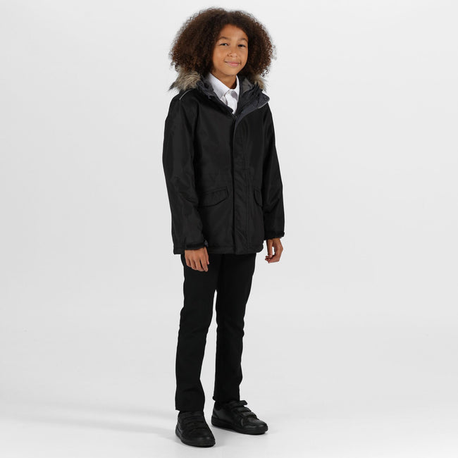 Black - Lifestyle - Regatta Childrens Cadet Parka Jacket