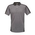 Seal Grey-Black - Front - Regatta Professional Mens Contrast Coolweave Polo Shirt