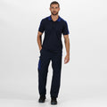 Navy-New Royal - Side - Regatta Professional Mens Contrast Coolweave Polo Shirt