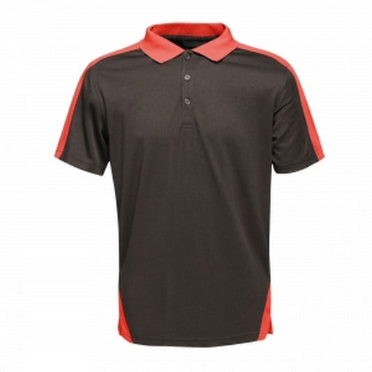 Black-Classic Red - Front - Regatta Professional Mens Contrast Coolweave Polo Shirt