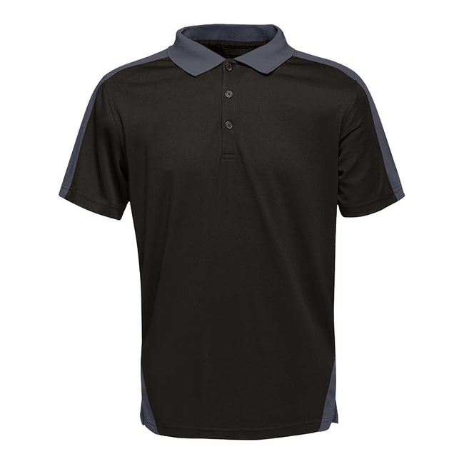 Black-Seal Grey - Front - Regatta Professional Mens Contrast Coolweave Polo Shirt