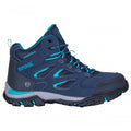 Navy-Azure Blue - Back - Regatta Womens-Ladies Holcombe IEP Mid Hiking Boots