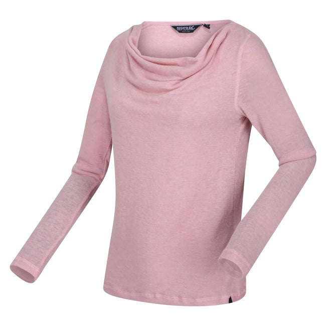 Powder Pink - Side - Regatta Womens-Ladies Frayda Long Sleeved T-Shirt