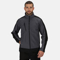 Slate Grey-Signal Black - Back - Regatta Mens Contrast 3 Layer Softshell Full Zip Jacket