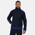 Navy-New Royal Blue - Back - Regatta Mens Contrast 3 Layer Softshell Full Zip Jacket